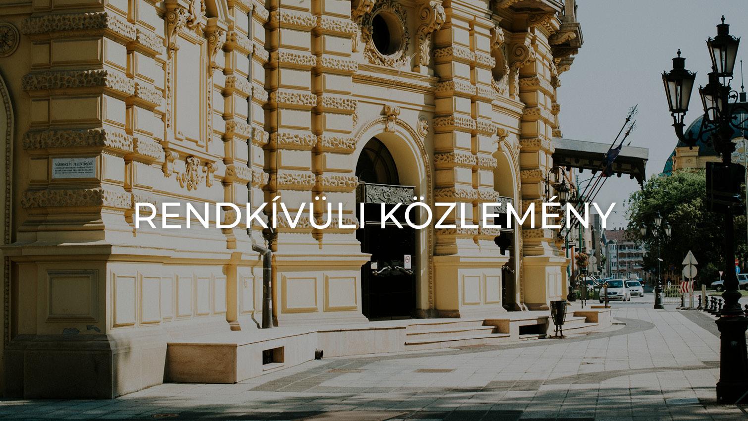 Rendkívüli közlemény hír képe Rendkívüli közlemény hír képe